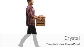  Presentation with shot - Slide set with full-length-profile-shot background and a white colored foreground