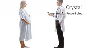  Presentation with pregnant woman doctor - Audience pleasing slide deck consisting of full-length-profile-shot backdrop and a white colored foreground