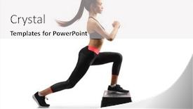  Presentation with step - Theme with full-length-profile-shot background and a light gray colored foreground