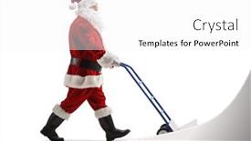  Presentation with santa - Beautiful PPT theme featuring full-length-profile-shot backdrop and a white colored foreground