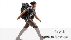  Presentation with shot - PPT theme having full-length-profile-shot background and a light gray colored foreground