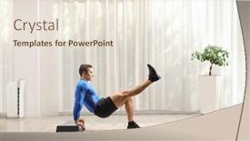  Presentation with shot - Audience pleasing PPT layouts consisting of full-length-profile-shot backdrop and a sky blue colored foreground