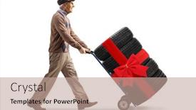  Presentation with tires - Beautiful PPT theme featuring full-length-profile-shot backdrop and a coral colored foreground