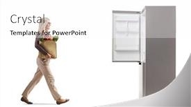  Presentation with grocery bag - PPT theme enhanced with full-length-profile-shot background and a white colored foreground