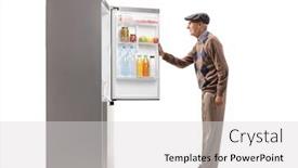  Presentation with elderly - Presentation theme featuring full-length-profile-shot background and a light gray colored foreground