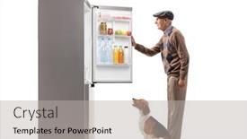  Presentation with fridge - Beautiful slides featuring full-length-profile-shot backdrop and a light gray colored foreground