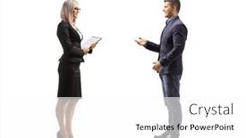  Presentation with shot - Audience pleasing PPT layouts consisting of full-length-profile-shot backdrop and a white colored foreground