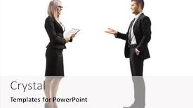  Presentation with professional - Audience pleasing slide deck consisting of full-length-profile-shot backdrop and a white colored foreground