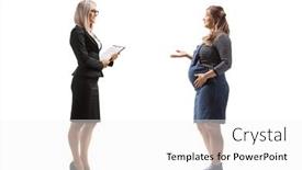  Presentation with maternity - Beautiful slide set featuring full-length-profile-shot backdrop and a white colored foreground