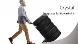  Presentation with tires - PPT layouts with full-length-profile-shot background and a white colored foreground