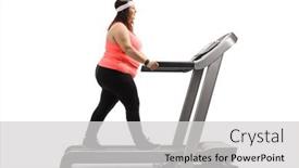  Presentation with treadmill - Colorful PPT layouts enhanced with full-length-profile-shot backdrop and a light gray colored foreground