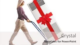  Presentation with lens flare on white - Presentation design featuring full-length-profile-shot background and a lemonade colored foreground