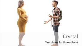  Presentation with pregnant woman - Amazing presentation theme having full-length-profile-shot backdrop and a white colored foreground