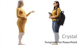 Presentation with pregnant woman - Audience pleasing theme consisting of full-length-profile-shot backdrop and a white colored foreground