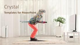  Presentation with skiing - Slide deck having full-length-profile-shot background and a lemonade colored foreground