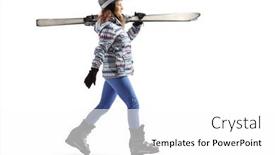  Presentation with shot - Cool new slide set with full-length-profile-shot backdrop and a white colored foreground