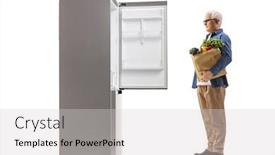  Presentation with refrigerator - Slides enhanced with full-length-profile-shot background and a light gray colored foreground