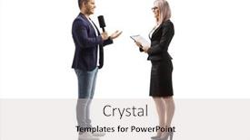  Presentation with full length portrait two men women brown sweater - PPT layouts with full-length-profile-shot background and a light gray colored foreground