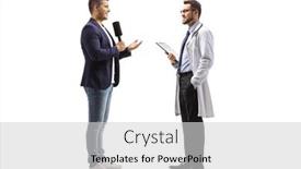  Presentation with healthy workplace full length side view - Audience pleasing presentation consisting of full-length-profile-shot backdrop and a light gray colored foreground