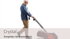  Presentation with shot - PPT layouts enhanced with full-length-profile-shot background and a light gray colored foreground