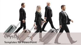  Presentation with business profile - Colorful presentation theme enhanced with full-length-profile-shot backdrop and a light gray colored foreground