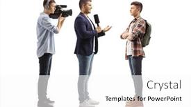  Presentation with shot - Presentation design enhanced with full-length-profile-shot background and a white colored foreground