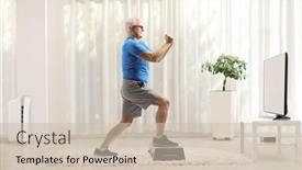  Presentation with shot - Amazing slide set having full-length-profile-shot backdrop and a soft green colored foreground