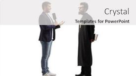  Presentation with shot - Amazing presentation design having full-length-profile-shot backdrop and a white colored foreground