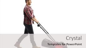  Presentation with shot - Presentation theme consisting of full-length-profile-shot background and a light gray colored foreground