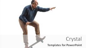  Presentation with healthy workplace full length side view - Colorful slide set enhanced with full-length-profile-shot backdrop and a white colored foreground