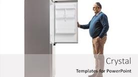  Presentation with healthy workplace full length side view - Cool new PPT theme with full-length-profile-shot backdrop and a light gray colored foreground