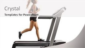  Presentation with running treadmill - Beautiful slide set featuring full-length-profile-shot backdrop and a white colored foreground