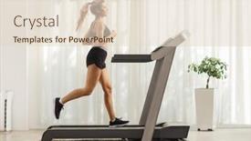  Presentation with treadmill - PPT theme with full-length-profile-shot background and a lemonade colored foreground