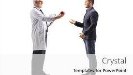  Presentation with shot - Slide set consisting of full-length-profile-shot background and a white colored foreground