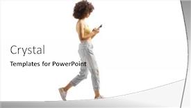  Presentation with curly hair - PPT theme with full-length-profile-shot background and a  colored foreground