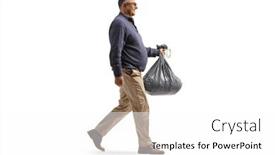  Presentation with plastic waste - PPT theme consisting of full-length-profile-shot background and a white colored foreground