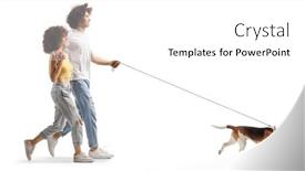  Presentation with beagle dog - Presentation design with full-length-profile-shot background and a white colored foreground