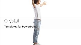  Presentation with shot - Presentation design enhanced with full-length-profile-shot background and a white colored foreground