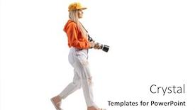  Presentation with shot - Slides featuring full-length-profile-shot background and a  colored foreground