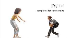  Presentation with shot - Presentation with full-length-profile-shot background and a white colored foreground