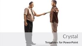  Presentation with security guard - Theme enhanced with full-length-profile-shot background and a light gray colored foreground