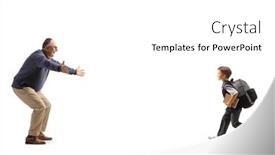  Presentation with healthy workplace full length side view - Presentation theme with full-length-profile-shot background and a white colored foreground