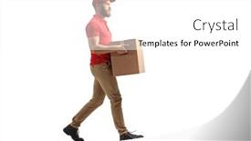  Presentation with courier - Presentation featuring full-length-profile-shot background and a white colored foreground
