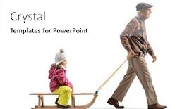  Presentation with grandfather - PPT theme consisting of full-length-profile-shot background and a white colored foreground