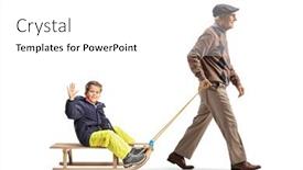  Presentation with grandfather - Presentation theme having full-length-profile-shot background and a white colored foreground