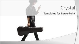  Presentation with lens flare on white - Slide deck having full-length-profile-shot background and a white colored foreground