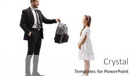  Presentation with father - PPT layouts having full-length-profile-shot background and a white colored foreground