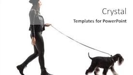  Presentation with healthy workplace full length side view - Slide deck consisting of full-length-profile-shot background and a  colored foreground