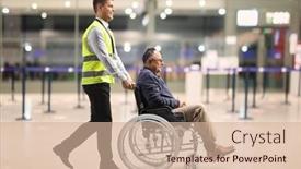  Presentation with airport terminal - Slides consisting of full-length-profile-shot background and a soft green colored foreground