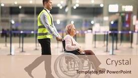  Presentation with airport terminal - Presentation enhanced with full-length-profile-shot background and a coral colored foreground